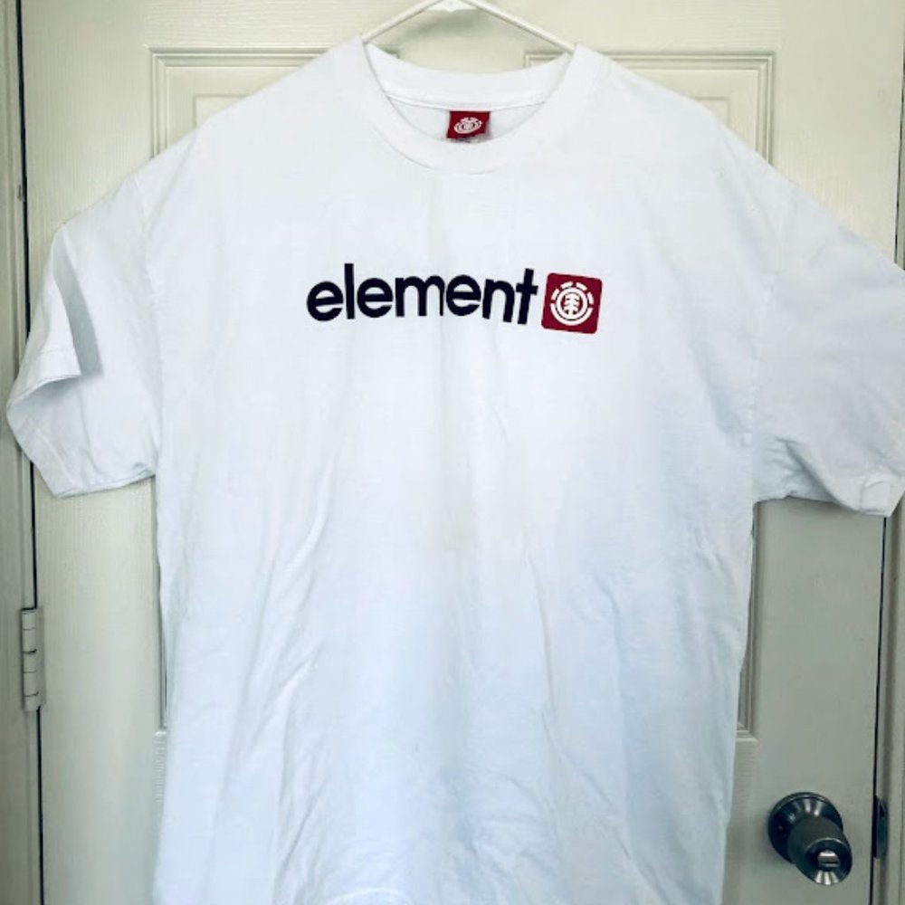 Men ELEMENT white short sleeve t-shirt, XL